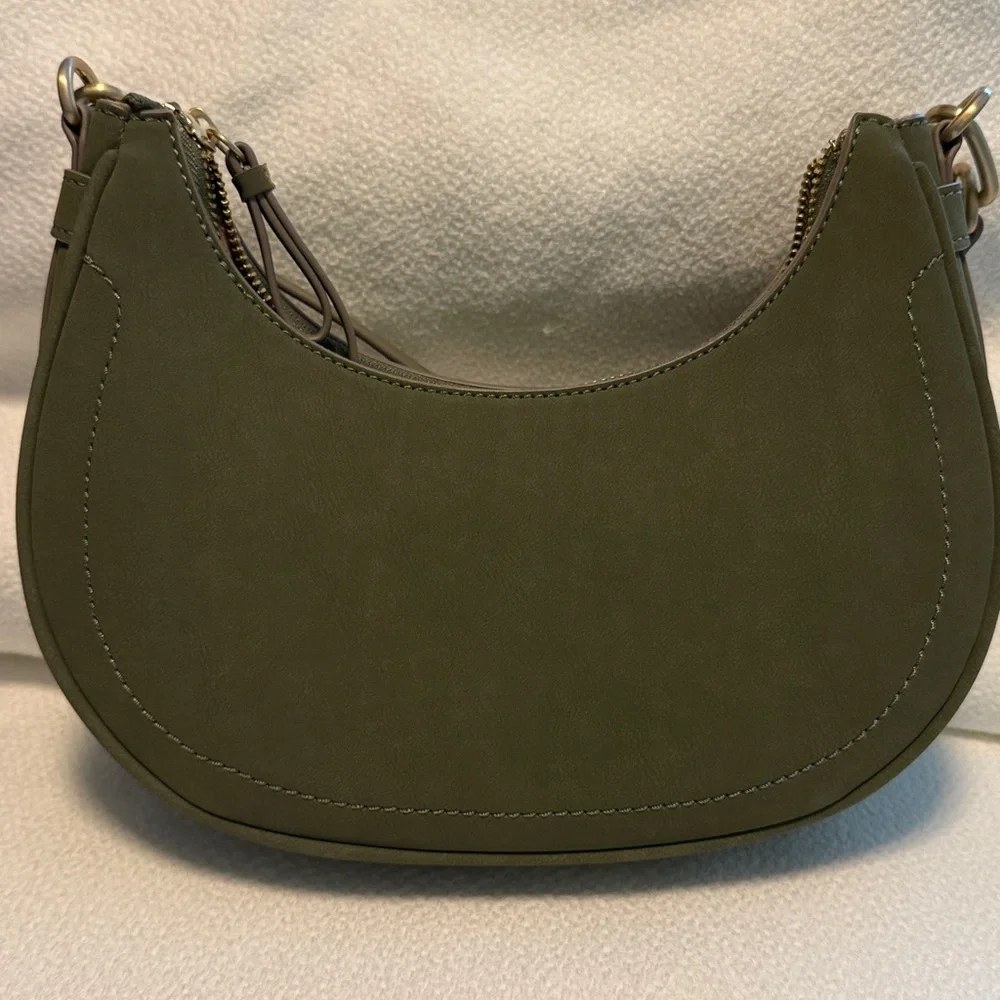 Nanette Lepore Khaki Green Bag with Gold Chain